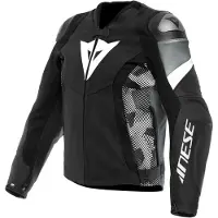 Dainese Avro 5 motorjas, leren, zwart/wit/grijs, maat 56