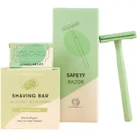 ShampooBars.nl Safety Razor(scheermes) , Shaving Bar + 10x navulling (Aloe Vera -Komkommer)