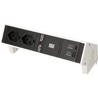 Bachmann DESK2 2xCH 1xUSB A/C 22W, 0,2m GST18 RAL9010 Zwitserland
