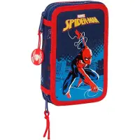 Marvel SpiderMan Gevuld Etui, Neon - 28 st. - 19,5 x 12,5 x 4 cm - Polyester