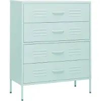 vidaXL Ladekast 80x35x101,5 cm staal mintkleurig