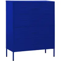vidaXL Ladekast 80x35x101,5 cm staal marineblauw