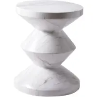 Pols Potten Zig Zag Kruk Wit - Krukken Marmer White - 510-070-142