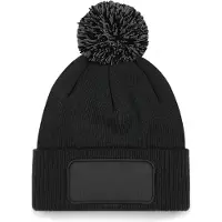 Beechfield Snowstar patch beanie B443 - Black / Graphite Grey - One size