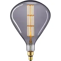 Sigor LED lamp Giant Tear E27 8W filament 1.800K dimbaar titanium Tear,, Glas, Modern, E27 LED-lamp
