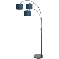 Steinhauer Vloerlamp Sparkled Light zwart met blauwe kappen