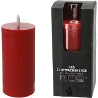 Firenze Home LED kaars - rood - D7,5 x H15 cm -met timer