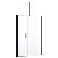 Maxaro Diamond Douchedeur | 140 cm Mat zwart Helder glas Draaideur | Douchedeur glas | Glazen Douchedeur | Nisdeur Douche
