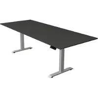 Kerkmann Move4 Elektrisch hoogteverstelbaar Zit-sta-bureau Antraciet T-voet 2500 (B) x 1.000 (D) x 1290 (H) mm Hout, Metaal