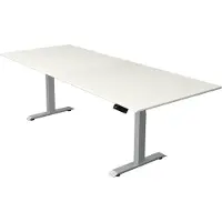 Kerkmann Move4 Elektrisch hoogteverstelbaar Zit-sta-bureau Wit T-voet 2500 (B) x 1.000 (D) x 1290 (H) mm Hout, Metaal