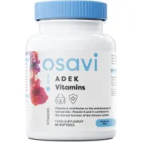 Osavi Vitamine ADEK - 60 softgels - Vitamine A (Bètacaroteen) - Vitamine D3 (Ergocalciferol) - Vitamine E (D-alfa-tocoferol) - Vitamine K2 (K2VITALMK7)