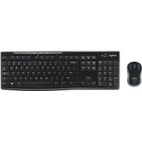 Logitech MK270, Volledige grootte (100%), Draadloos, RF draadloos, QWERTY-indeling, Zwart, Inclusief muis