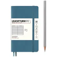 Leuchtturm Stone Blue, Pocket (A6), 187 p., ruled