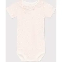 Petit Bateau Babybody met korte mouwen en kraagje van katoen Meisjes Rompertje - Roze - Maat 68