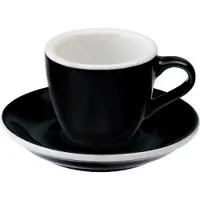 Loveramics Espresso kopje met schoteltje Egg Black, 80 ml