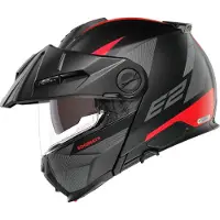Schuberth E2 Defender Zwart Rood Systeemhelm Maat XS
