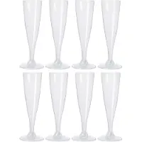 Excellent houseware EH Prosecco/champagneglazen - 16x - transparant - kunststof - 130 ml - herbruikbaar - Champagneglazen