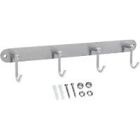 Intirilife roestvrijstalen kapstok model c - 5 haken - jashaken in 5 verschillende designs kledinghaken garderobe