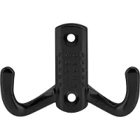 Intirilife dubbele jashaken in mat zwart 7 x 4.7 cm cm kapstokhaken metalen wandhaken garderobehaken