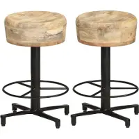 vidaXL Barkrukken 2 st 52 cm massief mangohout