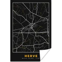 PosterMonkey Poster Herve - Goud - Stadskaart - Plattegrond - Kaart - 20x30 cm