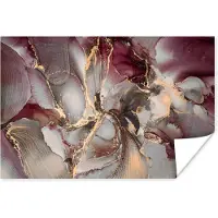 PosterMonkey Poster Goud - Marmer - Paars - 120x80 cm