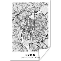 PosterMonkey Poster Plattegrond - Lyon - Stadskaart - Kaart - Frankrijk - 60x90 cm