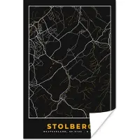 PosterMonkey Poster Black and Gold – Stadskaart – Stolberg – Duitsland – Plattegrond – Kaart - 60x90 cm