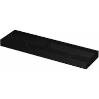 Ink United Wastafel 160x45cm Keramiek - Dubbel - Zonder Kraangaten - Mat Zwart - 8718835165345 - Rechthoekig - Wastafels, Meubelwastafels
