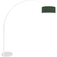 Steinhauer Booglamp wit met velours groene kap