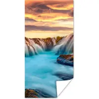 PosterMonkey Poster Waterval - Landschap - Wolken - Natuur - 80x160 cm