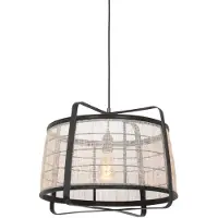 Anne Lighting Zwart houten hanglamp Capors Ø 48cm