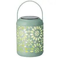 Lumineo Solar lantaarn ijzer mintgroen 17 cm - Lantaarns