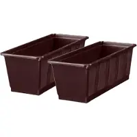 Geli Plantenbak kunststof - 5x - bruin - 60 x 17,5 x 14,5 cm - Bloembakken/plantenbakken voor binnen/buiten