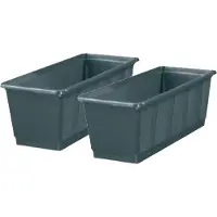 Geli Plantenbak kunststof - 5x - grijs - 60 x 17,5 x 14,5 cm - Bloembakken/plantenbakken voor binnen/buiten