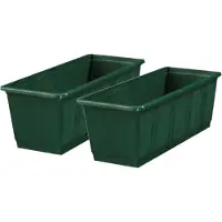 Geli Plantenbak kunststof - 4x - groen - 60 x 17,5 x 14,5 cm - Bloembakken/plantenbakken voor binnen/buiten