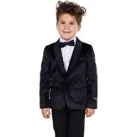Opposuits colbert Dinner Jacket met all over print zwart Jongens Polyester Reverskraag - maat 110/116