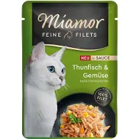 Miamor 24x100g Fijne Filets in Saus Tonijn & Groenten natvoer voor katten