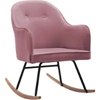 vidaXL Schommelstoel fluweel roze