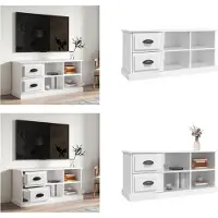 vidaXL Tv-meubel 102x35,5x47,5 cm bewerkt hout hoogglans wit - Tv-kast - Tv-kasten - Tv-meubel - Hifi-meubel