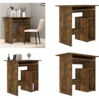 vidaXL Bureau, gerookt eikenfineer, 80x45x74 cm, houtvezel - Bureau - Bureaus - Kantoortafel - Computerbureau