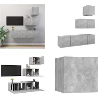 vidaXL 4-delige Tv-meubelset bewerkt hout betongrijs - Tv-kastenset - Tv-kastensets - Tv-kasten - Tv-meubelset