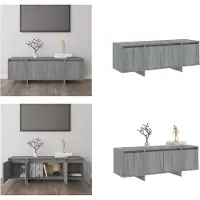 vidaXL Tv-meubel 120x30x40,5 cm bewerkt hout grijs sonoma eikenkleurig - Tv-kast - Tv-kasten - Tv-standaard - Wandtafel