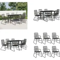 vidaXL 7-delige Tuinset PVC-rattan zwart