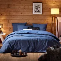 De Witte Lietaer Dekbedovertrek Laura Blue Indigo Flanel-260 x 200 / 220 / 240 cm | Extra Breed