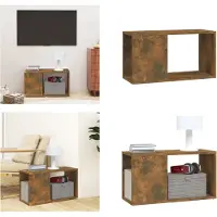 vidaXL Tv-meubel 60x24x32 cm bewerkt hout gerookt eikenkleurig - Tv Meubel - Tv Meubels - Tv Kast - Tv Kasten