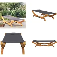 vidaXL Loungebed 100x188,5x44 cm massief gebogen hout antracietkleurig - Loungebed - Loungebedden - Tuinbed - Zonnebed