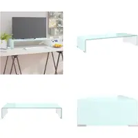 vidaXL Tv-meubel/monitorverhoger 70x30x13 cm glas groen - Tv-kast - Tv-kasten - Tv-standaard - Tv-standaarden