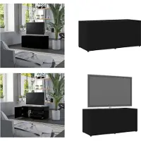 vidaXL Tv-meubel 80x34x36 cm bewerkt hout zwart - Tv-meubel - Tv-meubels - Tv-meubelen - Tv-meubilair
