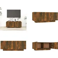 vidaXL Tv-meubel 100x35x40 cm bewerkt hout gerookt eikenkleurig - Tv-kast - Tv-kasten - Tv-meubel - Tv-meubel Met LED-verlichting